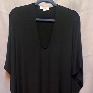 Barefoot Dreams Luxe Milk Jersey Day to Night Caftan in Black One Size-fits 4-14